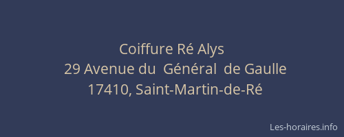 Coiffure Ré Alys