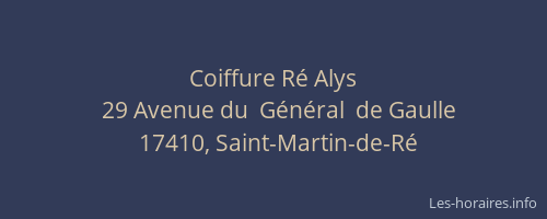 Coiffure R&eacute; Alys