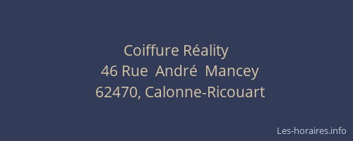 Coiffure R&eacute;ality