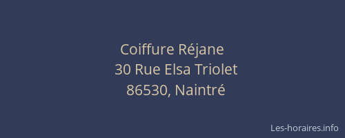 Coiffure R&eacute;jane