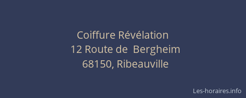 Coiffure R&eacute;v&eacute;lation