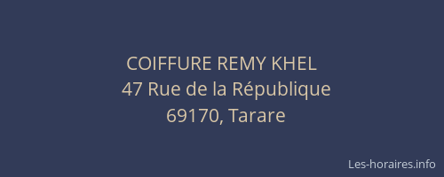 COIFFURE REMY KHEL