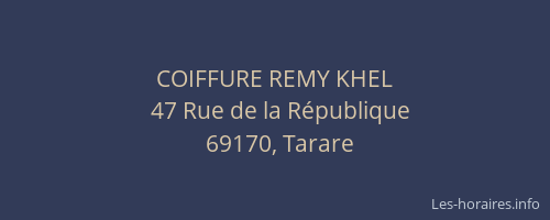 COIFFURE REMY KHEL