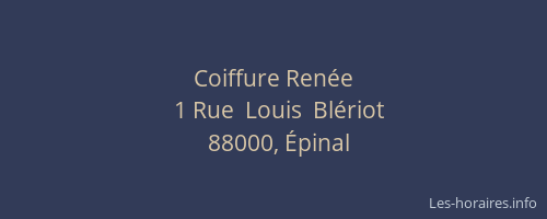 Coiffure Ren&eacute;e