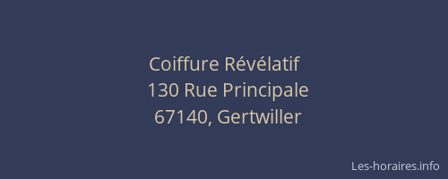 Coiffure Révélatif