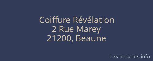 Coiffure Révélation