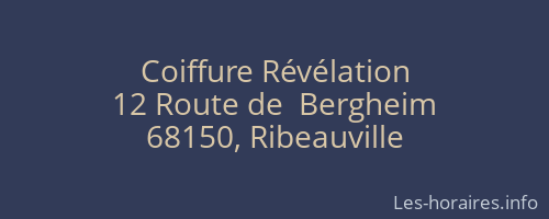 Coiffure Révélation
