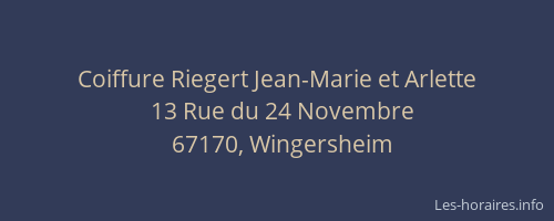 Coiffure Riegert Jean-Marie et Arlette