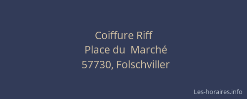 Coiffure Riff