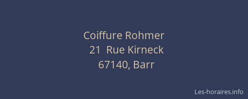 Coiffure Rohmer