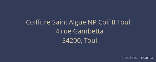 Coiffure Saint Algue NP Coif II Toul