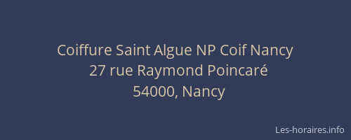Coiffure Saint Algue NP Coif Nancy