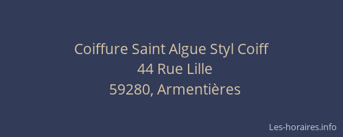 Coiffure Saint Algue Styl Coiff