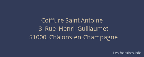 Coiffure Saint Antoine