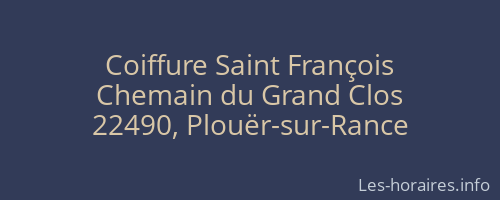 Coiffure Saint François