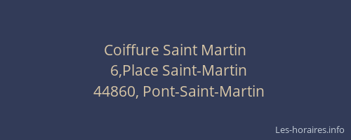 Coiffure Saint Martin