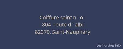 Coiffure saint n ' o