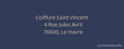 Coiffure Saint Vincent