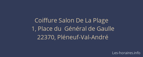 Coiffure Salon De La Plage