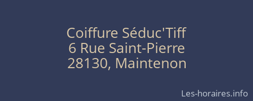 Coiffure Séduc'Tiff