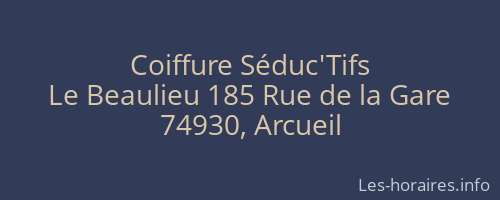 Coiffure Séduc'Tifs