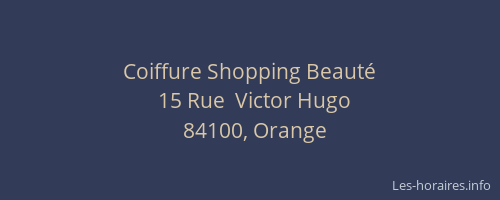Coiffure Shopping Beaut&eacute;