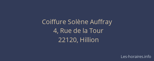 Coiffure Sol&egrave;ne Auffray