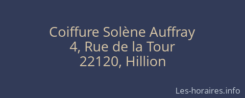 Coiffure Solène Auffray