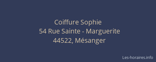 Coiffure Sophie