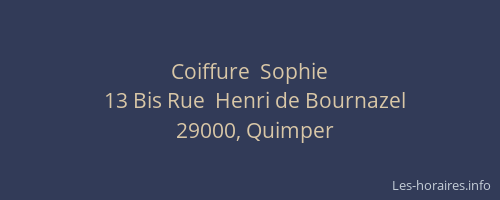 Coiffure  Sophie