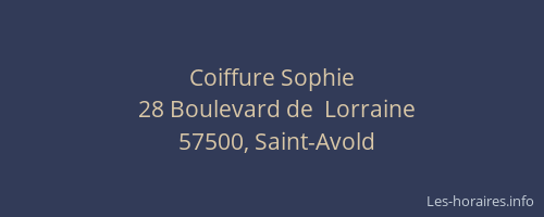 Coiffure Sophie