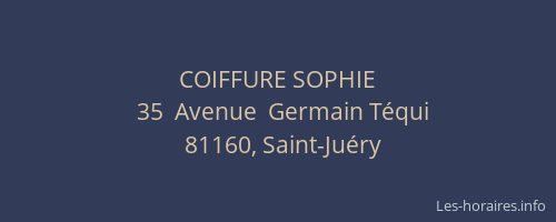 COIFFURE SOPHIE