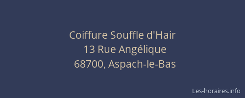 Coiffure Souffle d'Hair