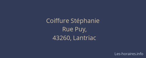 Coiffure St&eacute;phanie