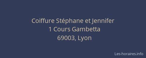 Coiffure Stéphane et Jennifer