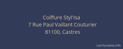Coiffure Styl'Isa