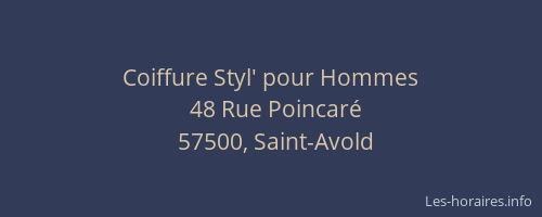 Coiffure Styl' pour Hommes