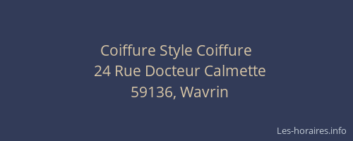 Coiffure Style Coiffure