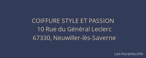 COIFFURE STYLE ET PASSION