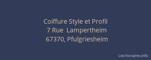 Coiffure Style et Profil