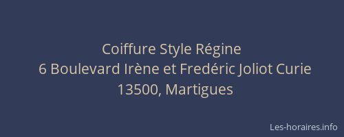 Coiffure Style Régine