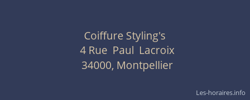 Coiffure Styling's