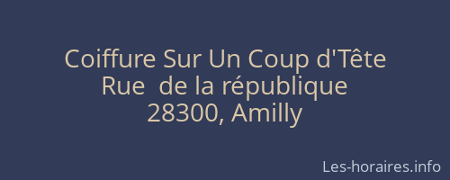 Coiffure Sur Un Coup d'Tête
