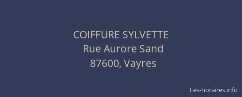COIFFURE SYLVETTE
