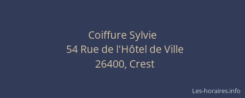 Coiffure Sylvie