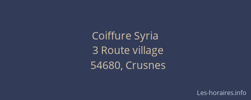 Coiffure Syria