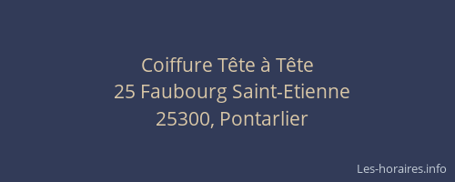 Coiffure T&ecirc;te &agrave; T&ecirc;te