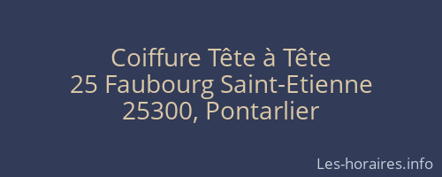 Coiffure Tête à Tête