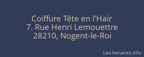 Coiffure Tête en l'Hair