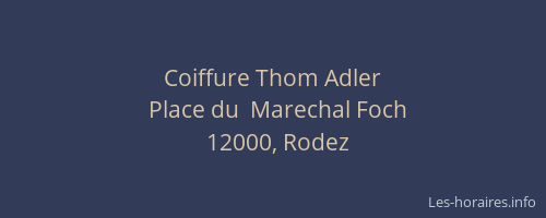 Coiffure Thom Adler